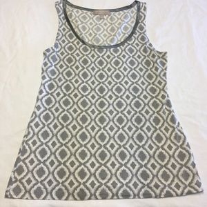 BANANA REPUBLIC SMALL BROWN GEOMETRICAL TANK TOP